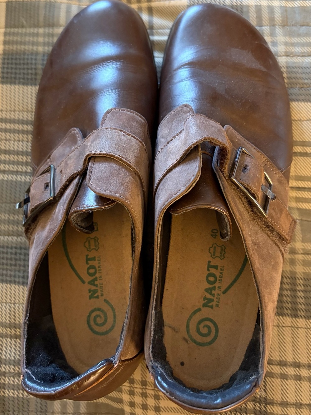 Naot Tane. Women’s Leather and Suede Buckle Loafer. Classic Comfort. Size 9.
